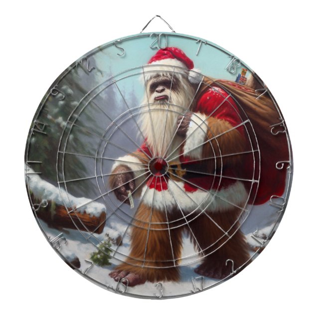 Bigfoot Santa Claus Dartboard (Front)