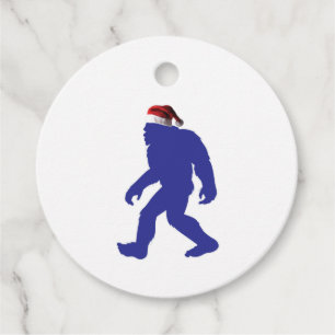 Bigfoot Santa Claus Favour Tags