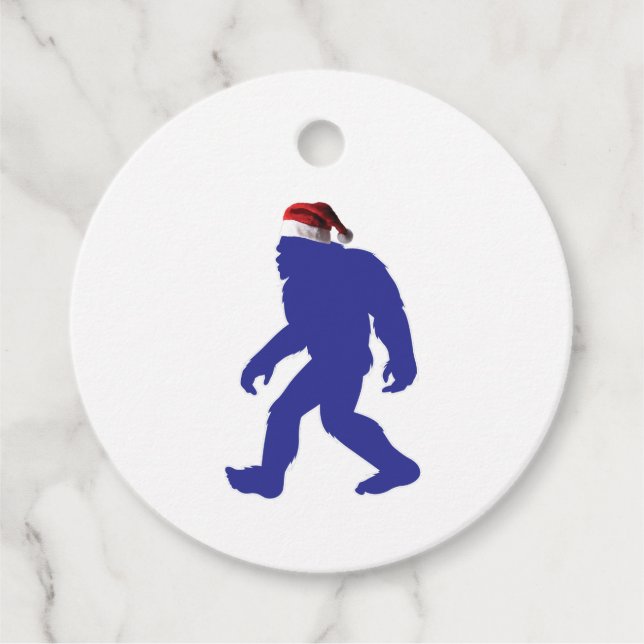 Bigfoot Santa Claus Favour Tags (Front)