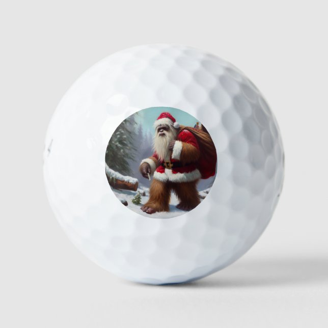 Bigfoot Santa Claus Golf Balls (Front)