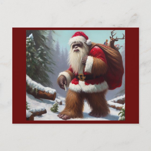 Bigfoot Santa Claus Postcard (Front)