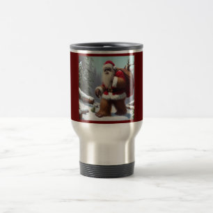 Bigfoot Santa Claus Travel Mug