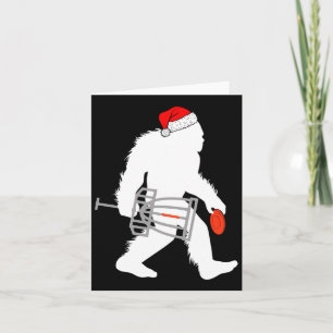 Bigfoot Santa Disc Golf Christmas Disc Golfer Xmas Card