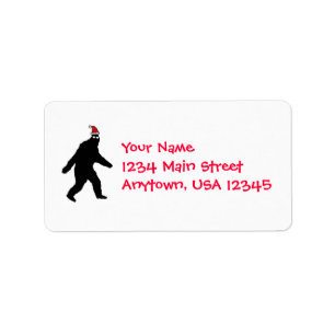 Bigfoot Santa Label