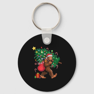 Bigfoot Santa Most Wonderful Christmas Tree Lights Keychain