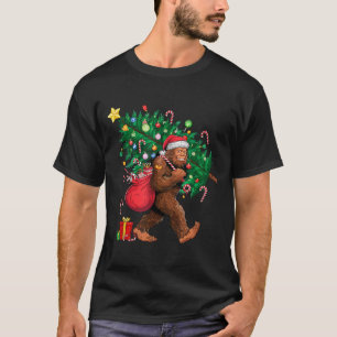 Bigfoot Santa Most Wonderful Christmas Tree Lights T-Shirt