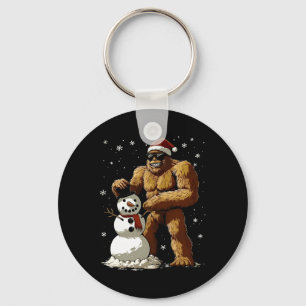 Bigfoot Santa Snowman Kids Boys Men Xmas Christmas Keychain