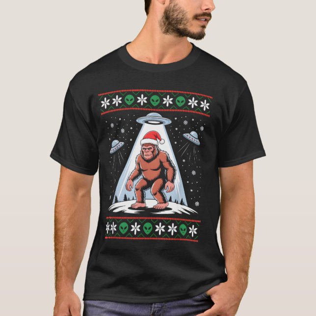 Bigfoot Santa Ufo Alien Funny Ugly Christmas Sweat (Devant)