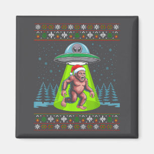 Bigfoot Santa Ufo Sasquatch Funny Ugly Christmas S Magnet