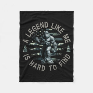 Bigfoot Sasquatch A Legend Like Me Is Hard To Find Fleece Blanket