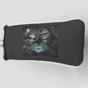 Bigfoot Sasquatch Alien Love Hand Sign Golf Head Cover