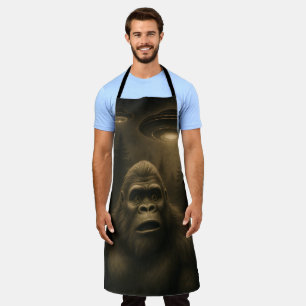 Bigfoot Sasquatch Alien UFO Funny Apron