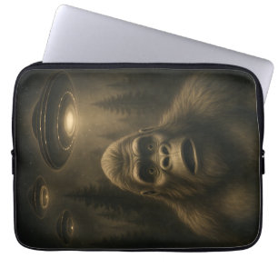 Bigfoot Sasquatch Alien UFO Funny Laptop Sleeve