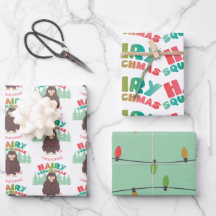 Bigfoot Sasquatch Avec Le Nom Envelopper Feuilles