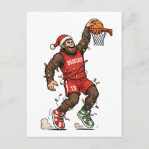 Bigfoot Sasquatch Basketball Christmas 2026 Holida