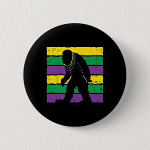 Bigfoot Sasquatch Beads Purple Green Yellow Funny 2 Inch Round Button
