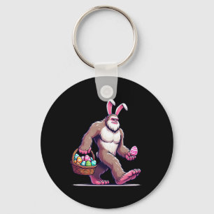 Bigfoot Sasquatch Bunny Easter Eggs Men Women Kids Keychain