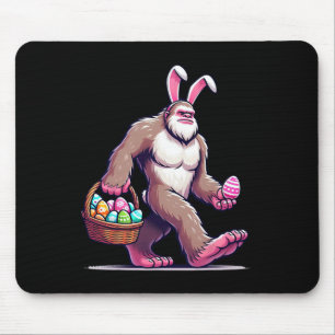 Bigfoot Sasquatch Bunny Easter Eggs Men Women Kids Mouse Pad