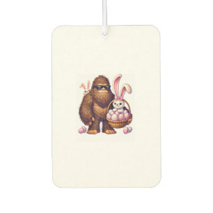 Bigfoot Sasquatch Bunny Easter Eggs Retro Men Boys Air Freshener