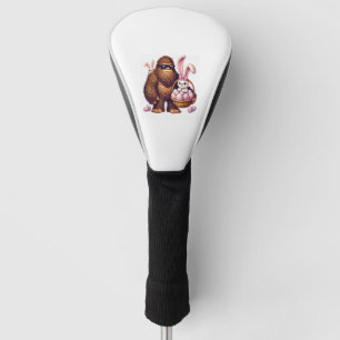 Bigfoot Sasquatch Bunny Easter Eggs Retro Men Boys Golf Head Cover