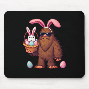 Bigfoot Sasquatch Bunny Easter Eggs Retro Men Boys Mouse Pad