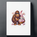 Bigfoot Sasquatch Bunny Easter Eggs Retro Men Boys Plaque<br><div class="desc">Bigfoot Sasquatch Bunny Easter Eggs Retro Men Boys Kids Cute T-Shirt_1</div>
