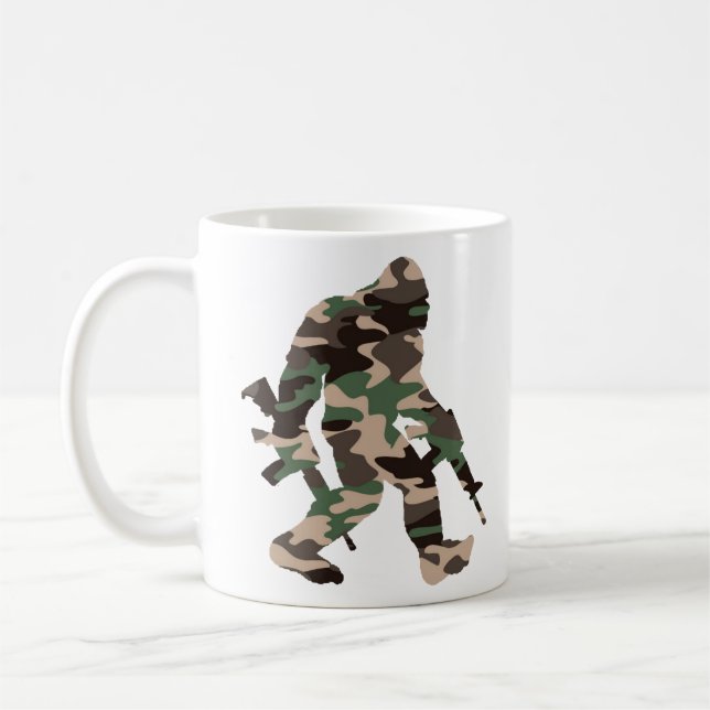 Bigfoot Sasquatch Camo Coffee Mug (Left)