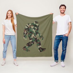 Bigfoot Sasquatch Camo    Fleece Blanket