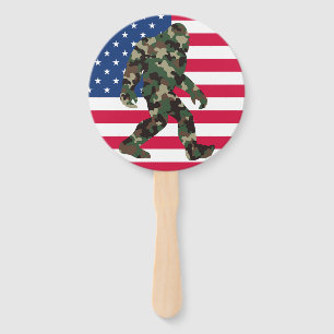 Bigfoot Sasquatch Camo Hand Fan