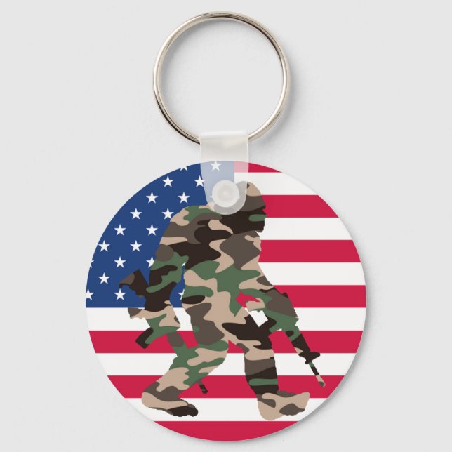 Bigfoot Sasquatch Camo  Keychain (Front)