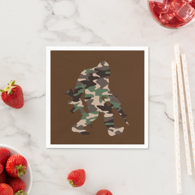 Bigfoot Sasquatch Camo  Napkin (Insitu)