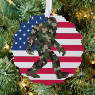 Bigfoot Sasquatch Camo     Ornament Card