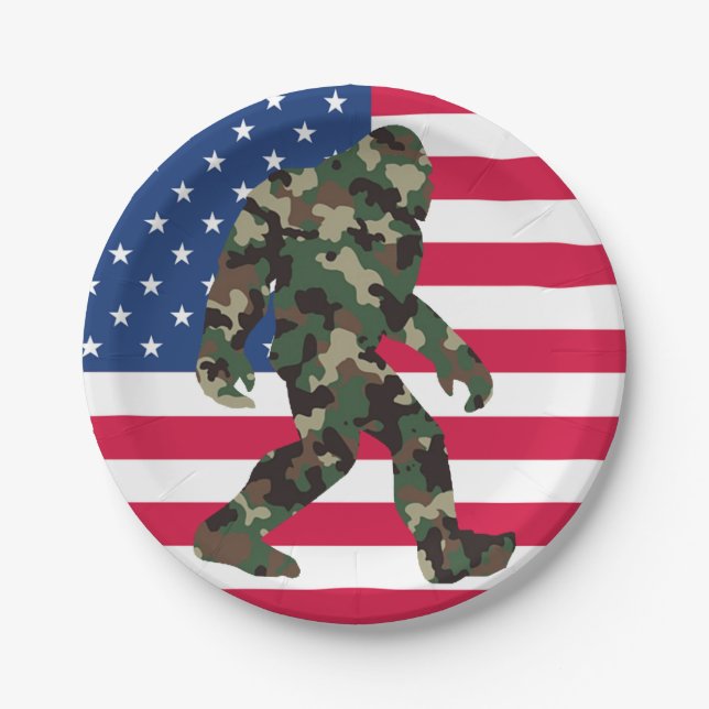 Bigfoot Sasquatch Camo     Paper Plate (Front)