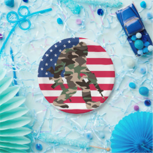 Bigfoot Sasquatch Camo  Paper Plate