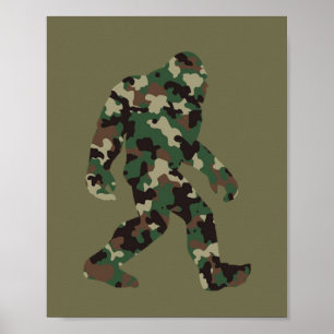 Bigfoot Sasquatch Camo      Poster