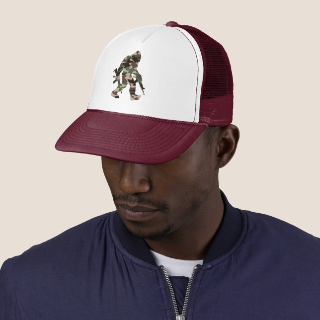 Bigfoot Sasquatch Camo     Trucker Hat (In Situ)