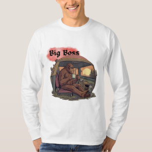 Bigfoot Sasquatch Camping Van Sunset Nature Lover T-Shirt