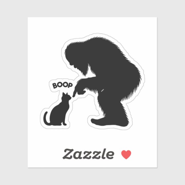 Bigfoot Sasquatch Chat Sticker Boop (Feuille)