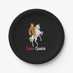 Bigfoot Sasquatch Christmas Santa Quatch Yeti Unic Paper Plate