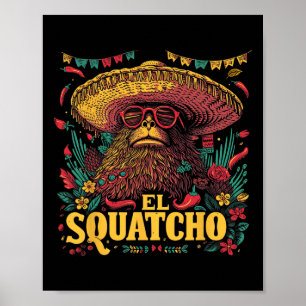 Bigfoot Sasquatch - Cinco De Mayo Mexican Sombrero Poster