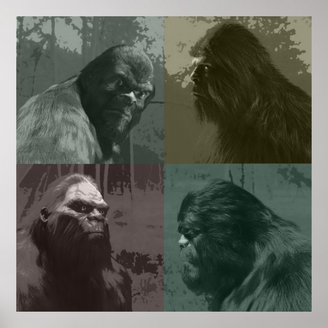 BIGFOOT SASQUATCH COLLAGE CUT-OUT EFFECT POSTER (Front)