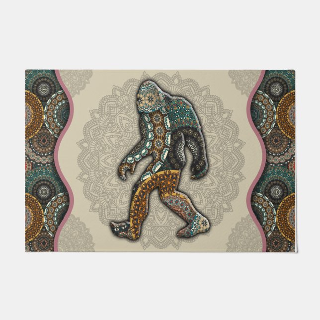 Bigfoot Sasquatch DoorMat, Funny Bigfoot Doormat (Front)