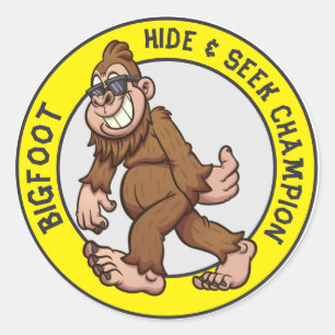 Bigfoot Sasquatch (Editable) Classic Round Stick Sticker