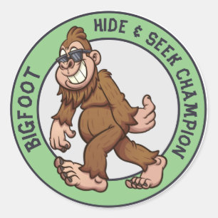 Bigfoot   Sasquatch (Editable) Classic Round Stick Sticker