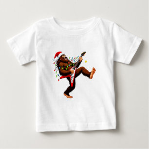 Bigfoot Sasquatch Electric Guitar Christmas 2026   Baby T-Shirt