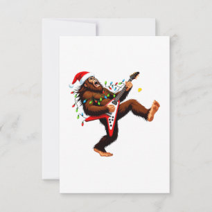 Bigfoot Sasquatch Electric Guitar Christmas 2026 Thank You Card