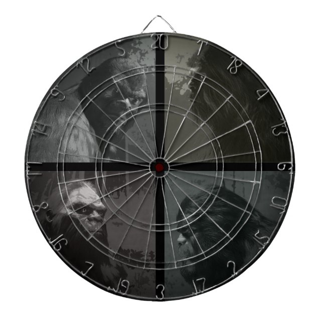BIGFOOT SASQUATCH FACE PORTRAIT Dartboard (Front)