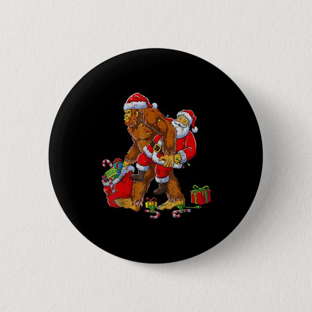 Bigfoot Sasquatch For Men Grandpa Boys Kids Christ 2 Inch Round Button (Front)