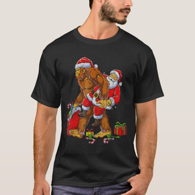 Bigfoot Sasquatch For Men Grandpa Boys Kids Christ T-Shirt (Front)