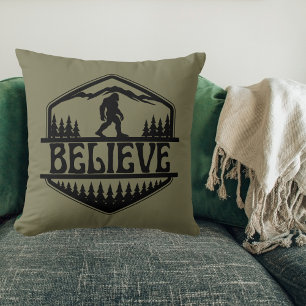 BigFoot Sasquatch Funny Squatchy Forest Vintage Throw Pillow